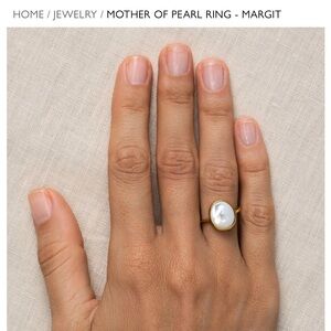 Linjer Mother Of Pearl Ring, Gold Vermeil, size 6